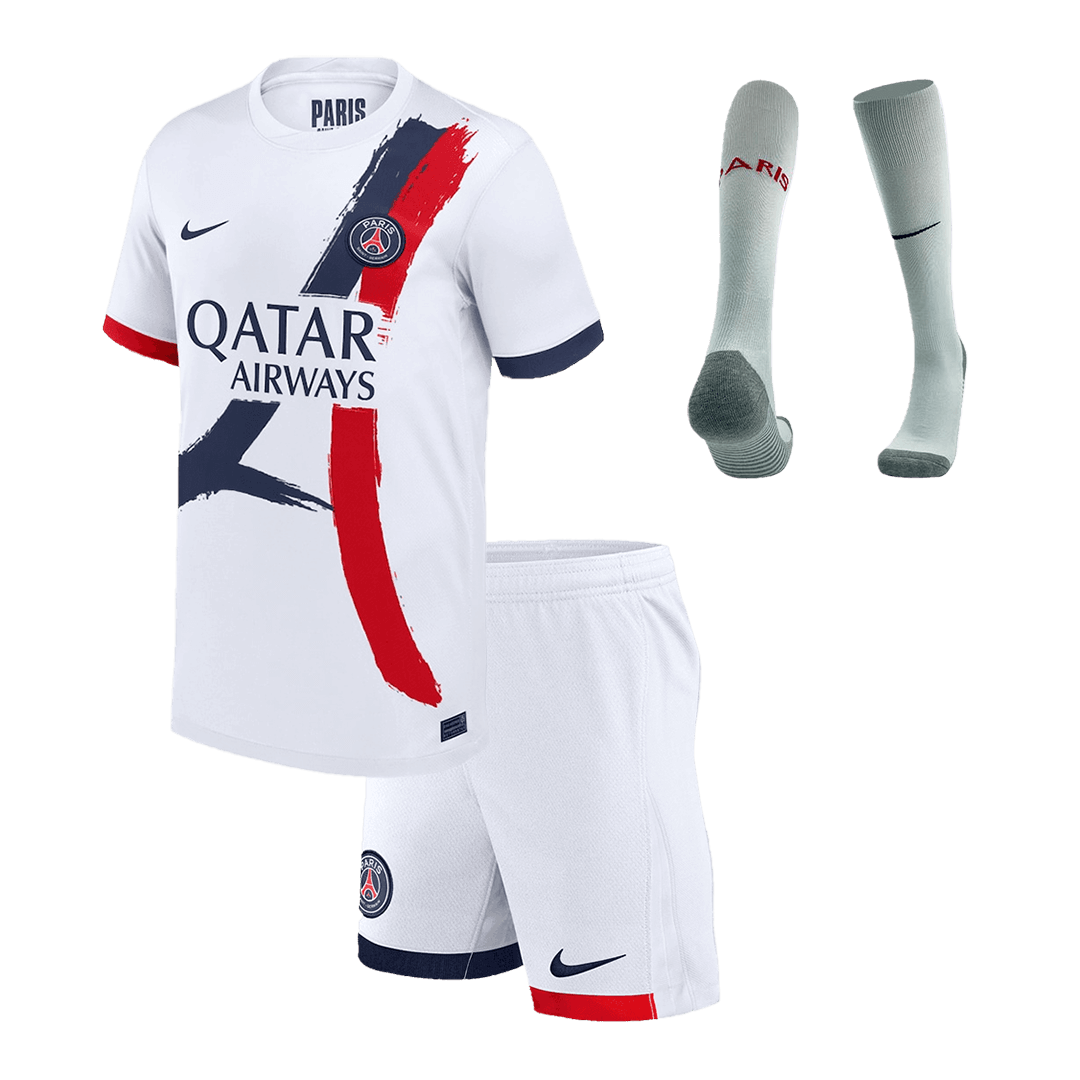 Kid's PSG uit-tenue (shirt + broek + sokken) 2024/25