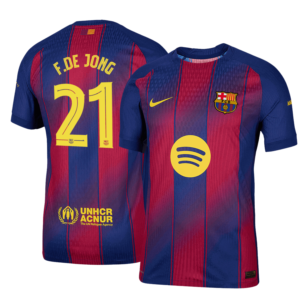 F.DE JONG #21 Barcelona Thuisshirt 2025/26 Spelersversie - UCL