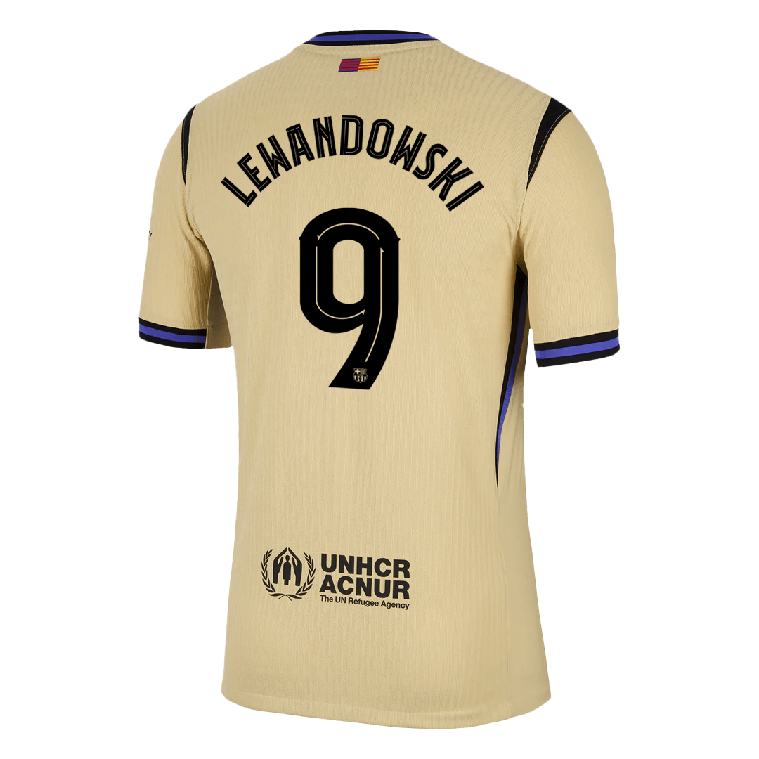 LEWANDOWSKI #9 Barcelona Uitshirt 2025/26 Spelersversie - UCL