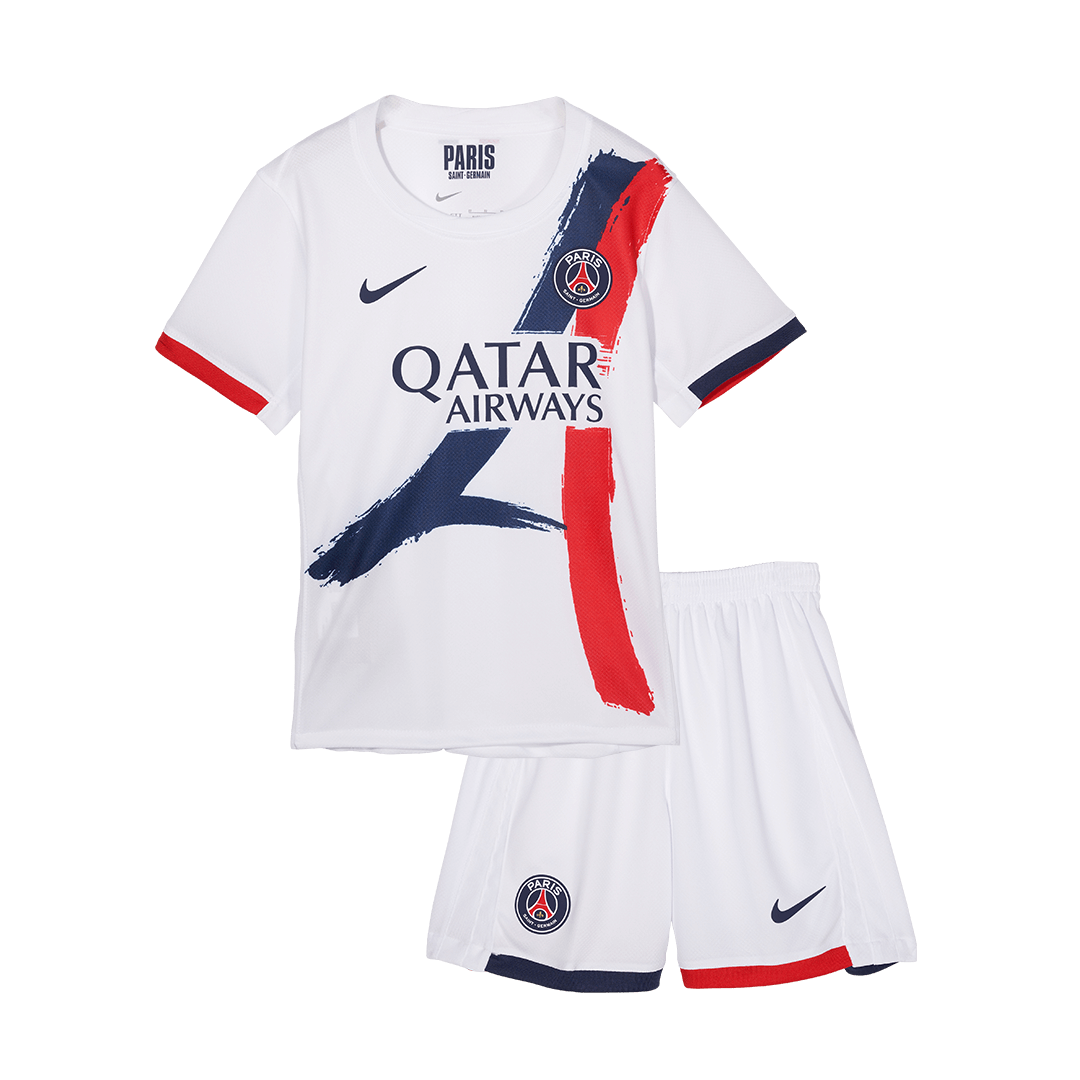 Kid's PSG uit-tenue (shirt + broek + sokken) 2024/25