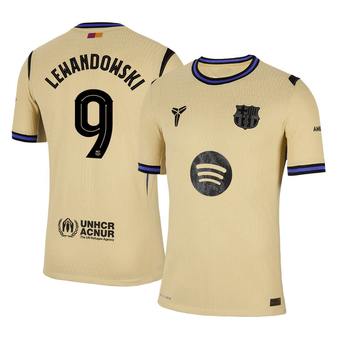 LEWANDOWSKI #9 Barcelona Uitshirt 2025/26 Spelersversie - UCL