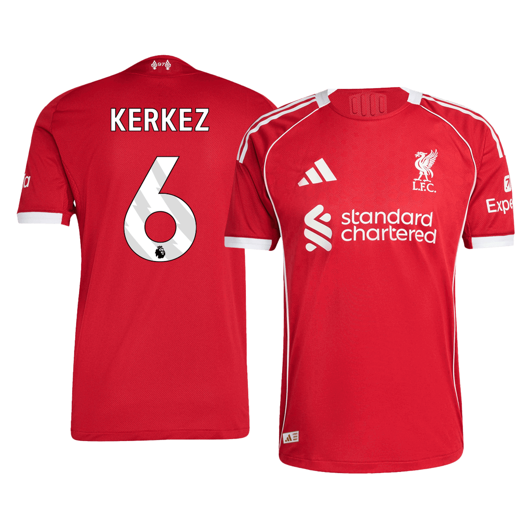 KERKEZ #6 Liverpool Thuisshirt 2025/26 Spelersversie