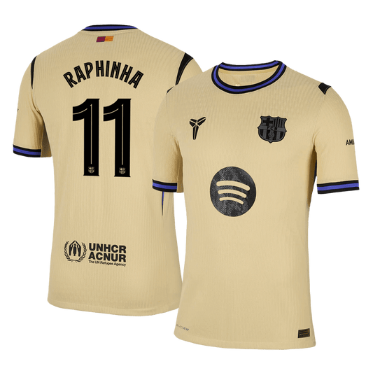 RAPHINHA #11 Barcelona Uitshirt 2025/26 Spelersversie - UCL