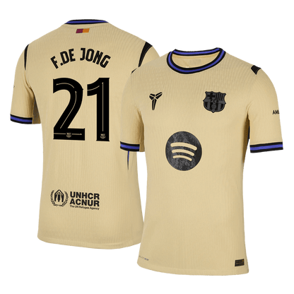 F.DE JONG #21 Barcelona Uitshirt 2025/26 Spelersversie - UCL