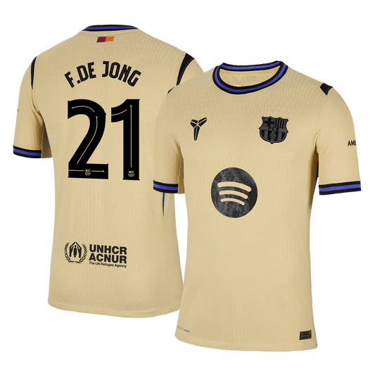 F.DE JONG #21 Barcelona Uitshirt 2025/26 Spelersversie - UCL