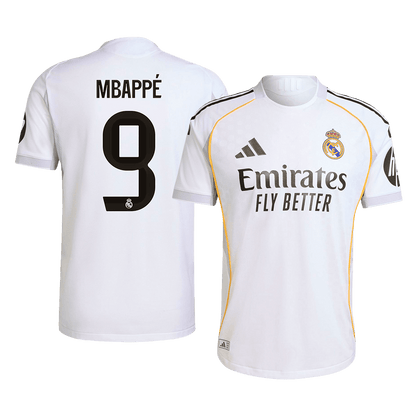 MBAPPÉ #9 Real Madrid Thuisshirt 2025/26 Spelersversie