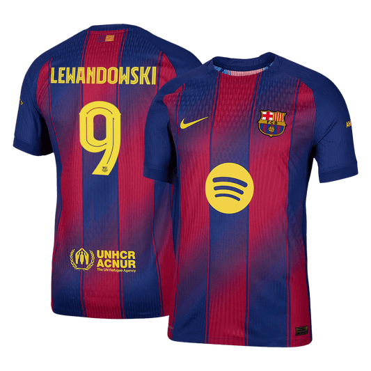 LEWANDOWSKI #9 Barcelona Thuisshirt 2025/26 Spelersversie - UCL